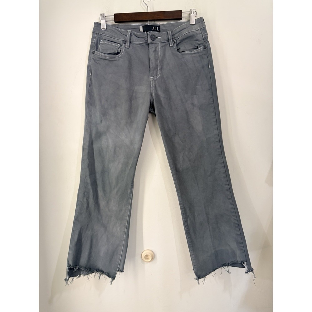 KUT From The Kloth‎ Catherine Boyfriend Jeans Gray Raw Hem Womens 6 Kodiak